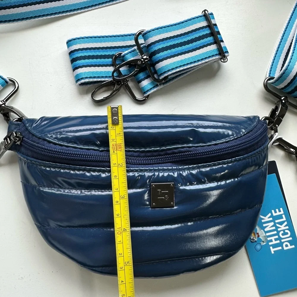 THINK ROYLN SHINING STAR Vlasic Navy Blue Crossbody Bag with Striped Strap - Picture 12 of 15